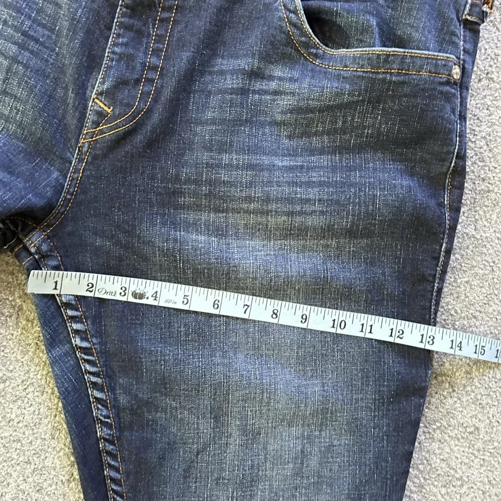 True Religion Ricky Relaxed Straight Jeans Mens 42x32 Blue Dark Wash Denim